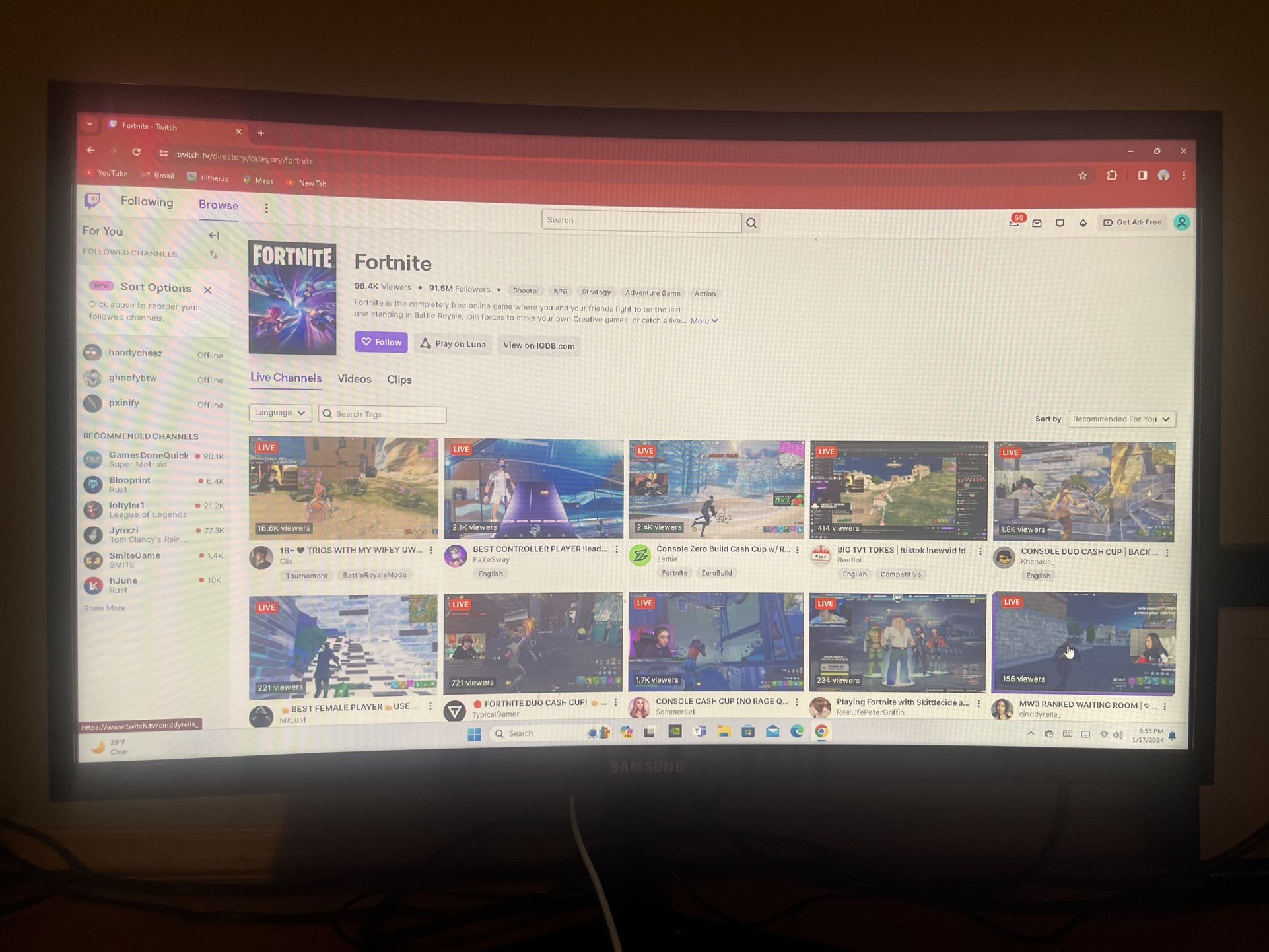 24 Inch Samsung 165 Hz Monitor