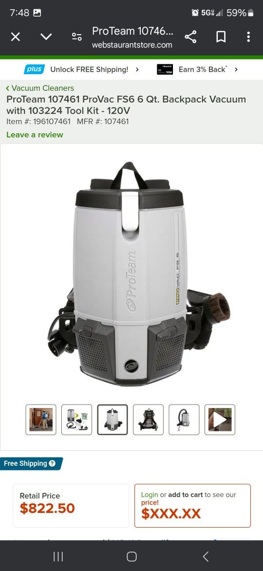 Pro Team Vacuum 