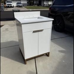 24” White Stone Vanity