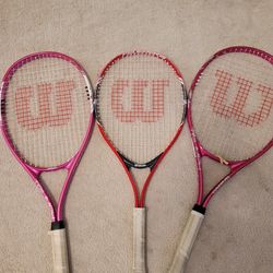 Wilson Tennis Rackets For Kids Set Of 3 