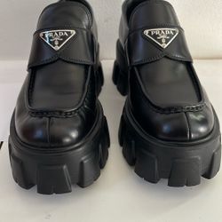 Prada Black Leather Loafers