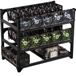 12 GPU Aluminum Stackable Open Air Mining Multi Graphics Card Computer Case