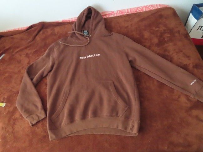 DEMETRIUS HARMON | You Matter Hoodie Brown with Pink Embroidery | Size Small