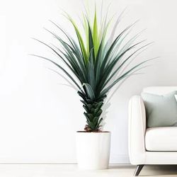 ANTING 3FT Artificial Agave Snake Plant with Pot, Lifelike Fake Plant for Indoor, 36IN……