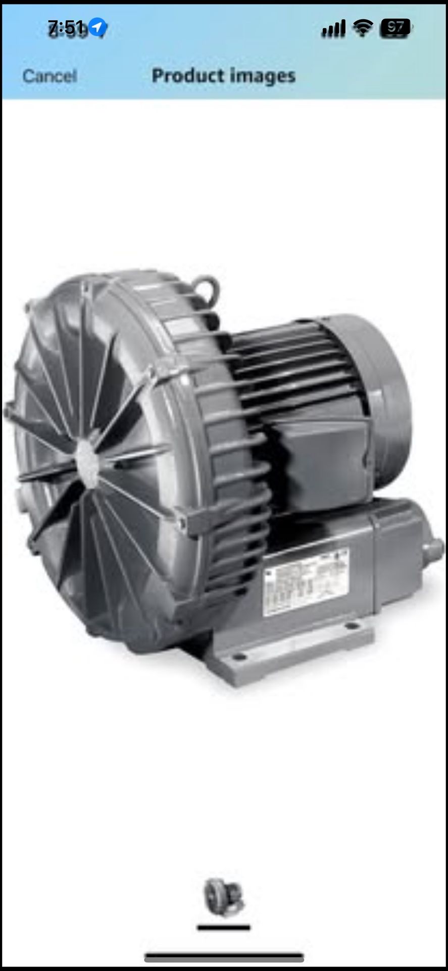 FUJI ELECTRIC VFC508P-2T Regenerative Blower, 2 1/2 hp,79.7 in wc 5Z650