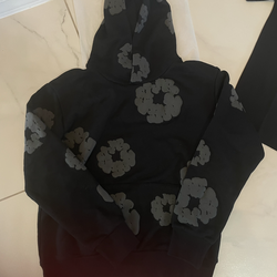 denum tear hoodie size s