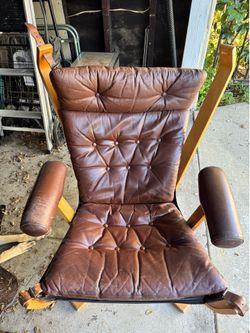 Midcentury modern lounge chair and ottoman