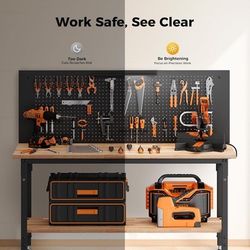 B447 $220  60" Work Bench Adjustable Height with Storage Shelf, Max Load 2000 LBS Heavy Dut