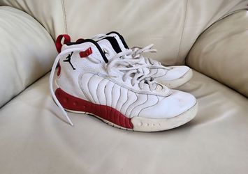 Classic 2017 Jordan Jumpman Pro basketball sneakers in iconic white and gym red