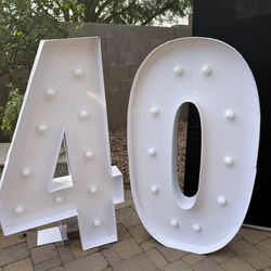 4ft Marquee Number 40 And Backdrop. 40 Birthday