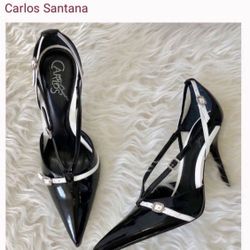  Gorgeous Black/White Heels by Carlos Santana. Size 5.5