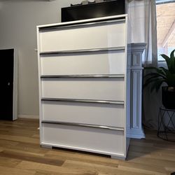 Chest Drawer & Leather Bed Frame