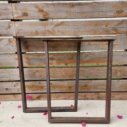 Set Of 2 Steel Square Table Legs