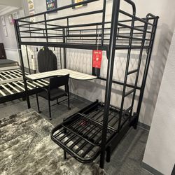 Twin Bunk Bed With Desk 