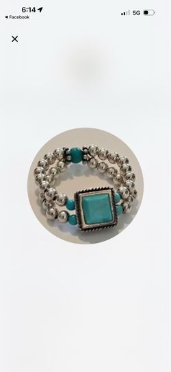 Silpada Sterling Silver and Turquoise Beaded Ring