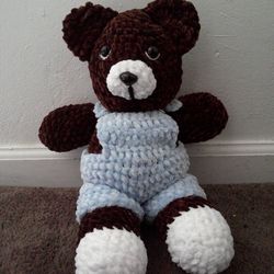 Crochet Bear In Overalls
