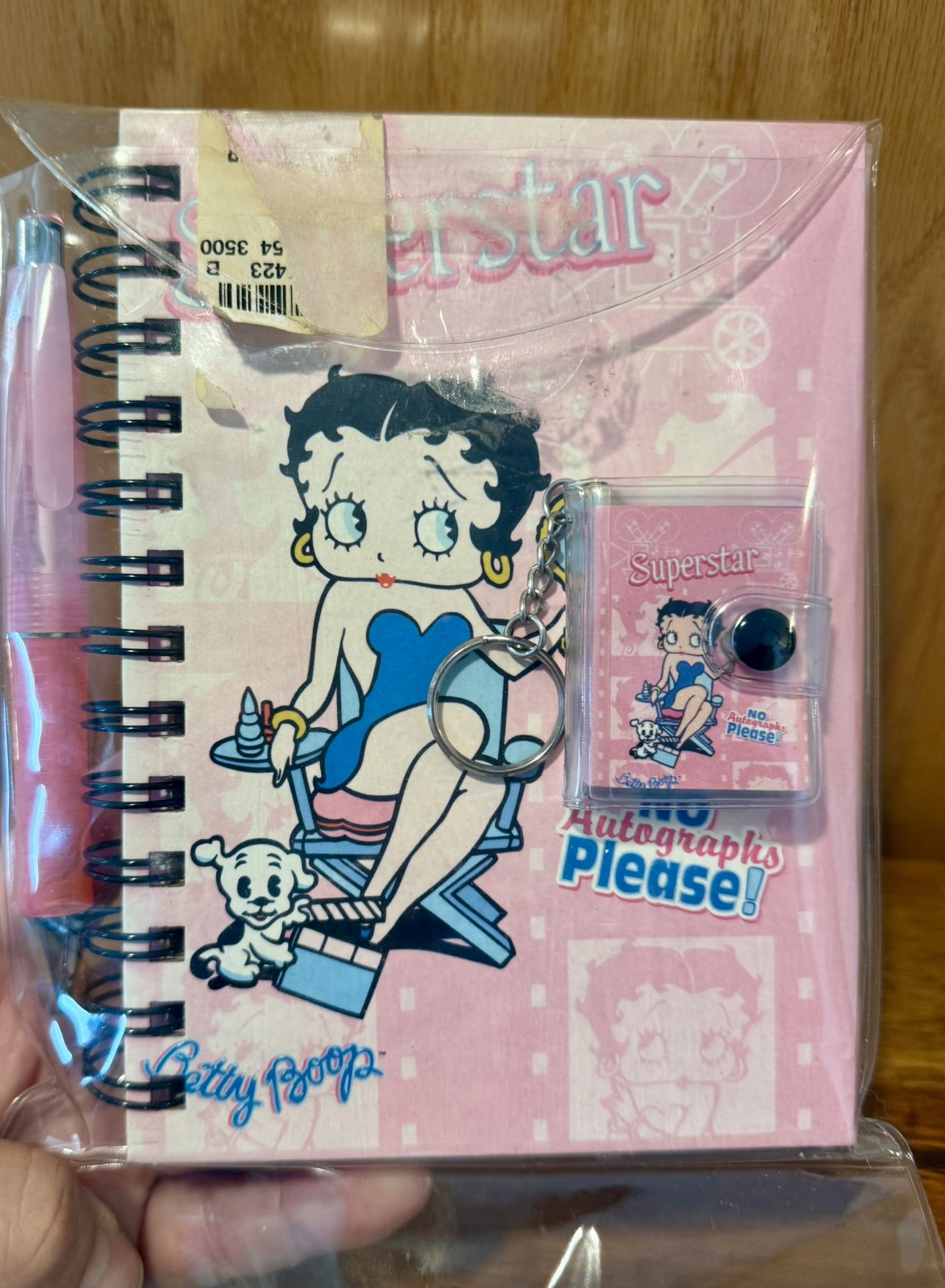 VINTAGE BETTY BOOP DIARY SET DIARY PEN KEYCHAIN / NO AUTOGRAPHS PLEASE! SEALED