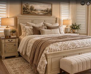Farmhouse style bedroom set only 2 years old.
