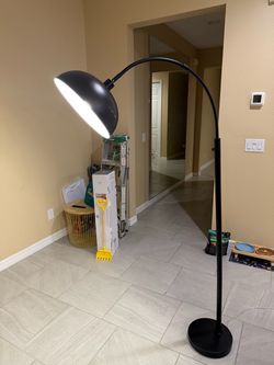 Black Arc Floor Lamp for Reading