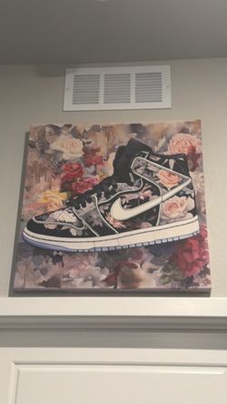 Nike Sneaker Floral Wall Art Print