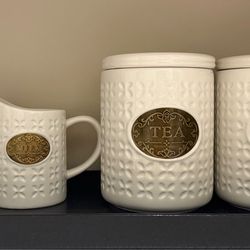 2 sugar, tea, milk Canisters kitchen coffee bar