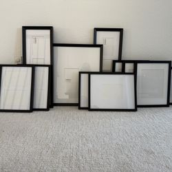 13 Black Frames with White Mattes for Gallery Wall