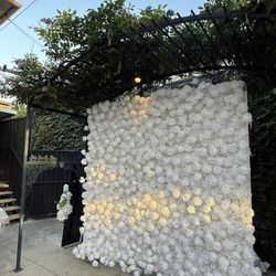5d White Flower Wall Wedding Bridal Shower