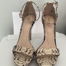 Snakeskin Open Toed Heels