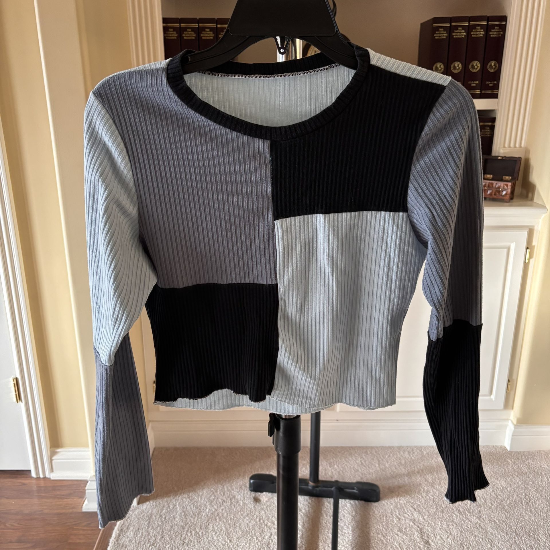 ROMWE Women's Color Block Long-sleeve t-shirt