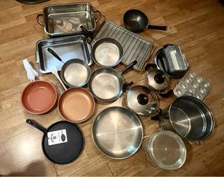 Large Cookware & Bakeware Lot – Pots, Pans, Roasting & Baking Pans