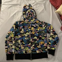 Bape Full Zip Mens Multi Camo Hoodie