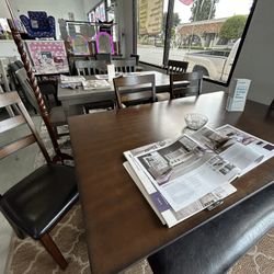 5 Piece Dining Table Set Faux Marble Top 