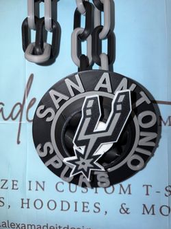 Custom Basketball SPURS inspired Spinner Medallion Necklace – 3D Printed Fan Art Pendant – 42" Chain