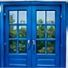 Blue Wooden Door with Glass Panels and windows