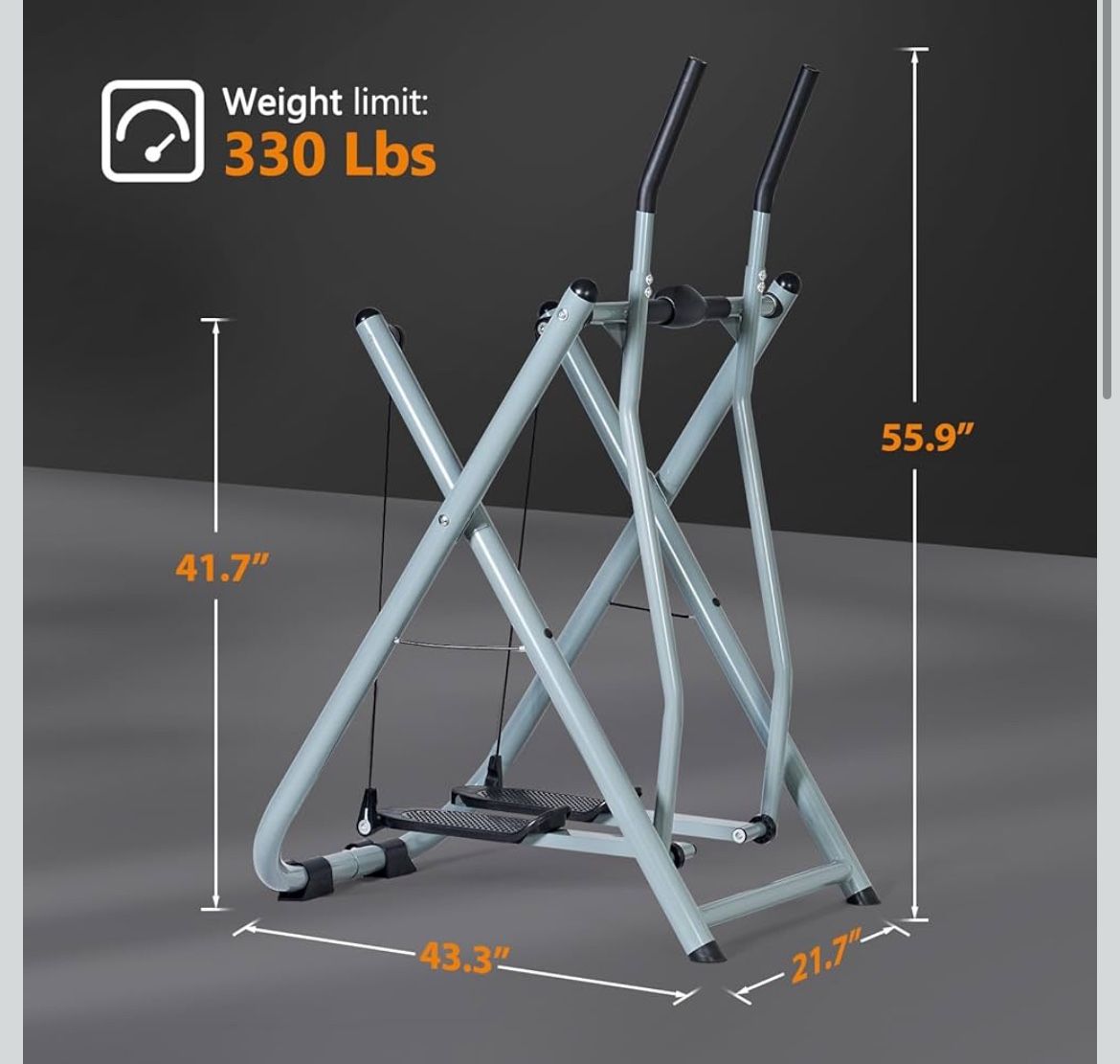 Total Body Fitness Workout Exercise Elliptical Glider Supports 250-330lbs Max Weight,Electronic Meter Elliptical Glider Low-Impact Design for Home Gym