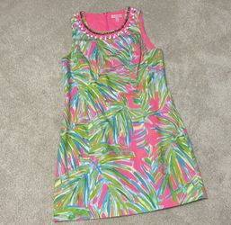 Lilly Pulitzer Mila Shift Dress in Tiki Pink Royal Lime Size 2 