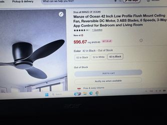 42” ceiling fan no lights