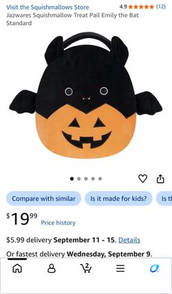 Squishmallow treat Pail Emily the Bat  Standard