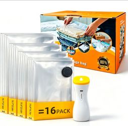 16 Pack Vacuum Bags for Travel with pump Vacuum Storage bags