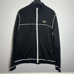 Lacoste Sport Track Jacket Mens Size 9 Black Slim Fit