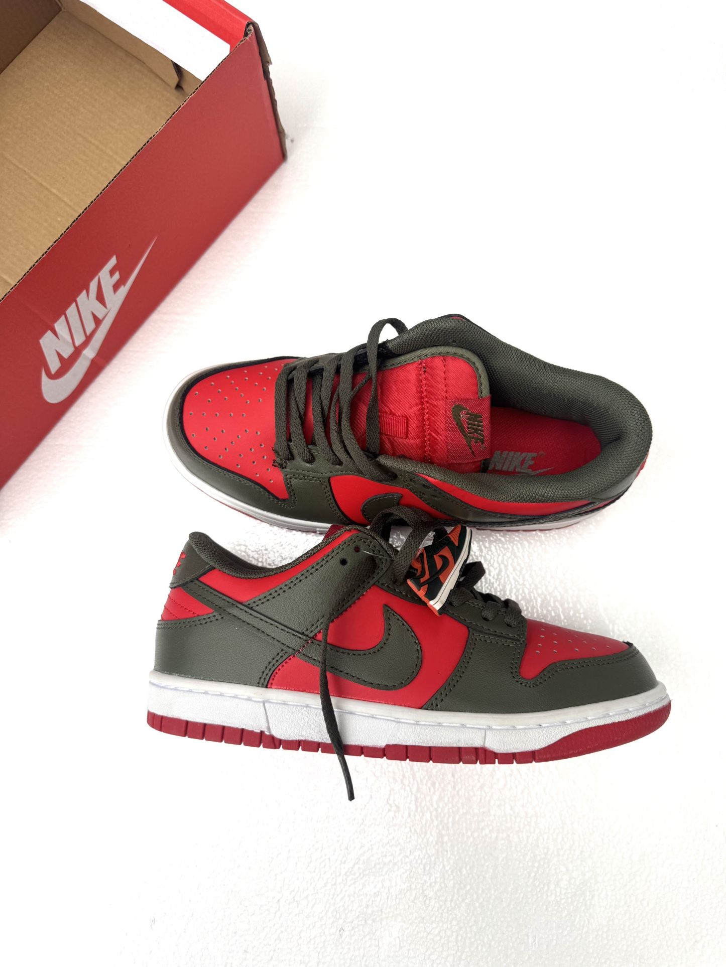 Nike Dunk Low Cargo Khaki Mystic Red Size 7