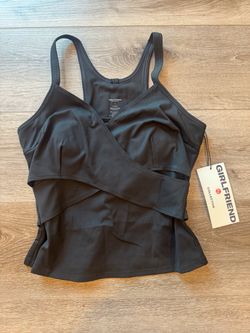 NWT Girlfriend Collective Tabitha Wrap Tank Black Size Small