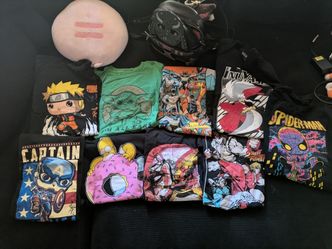 Lot Of 9 Graphic Tees Funko Star Wars Anime Etc ADULT SIZE SMALL/MEDIUM/LARGE