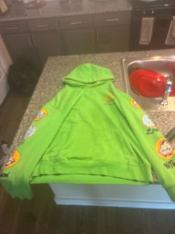 Neon Green Graphic Pullover Hoodie
