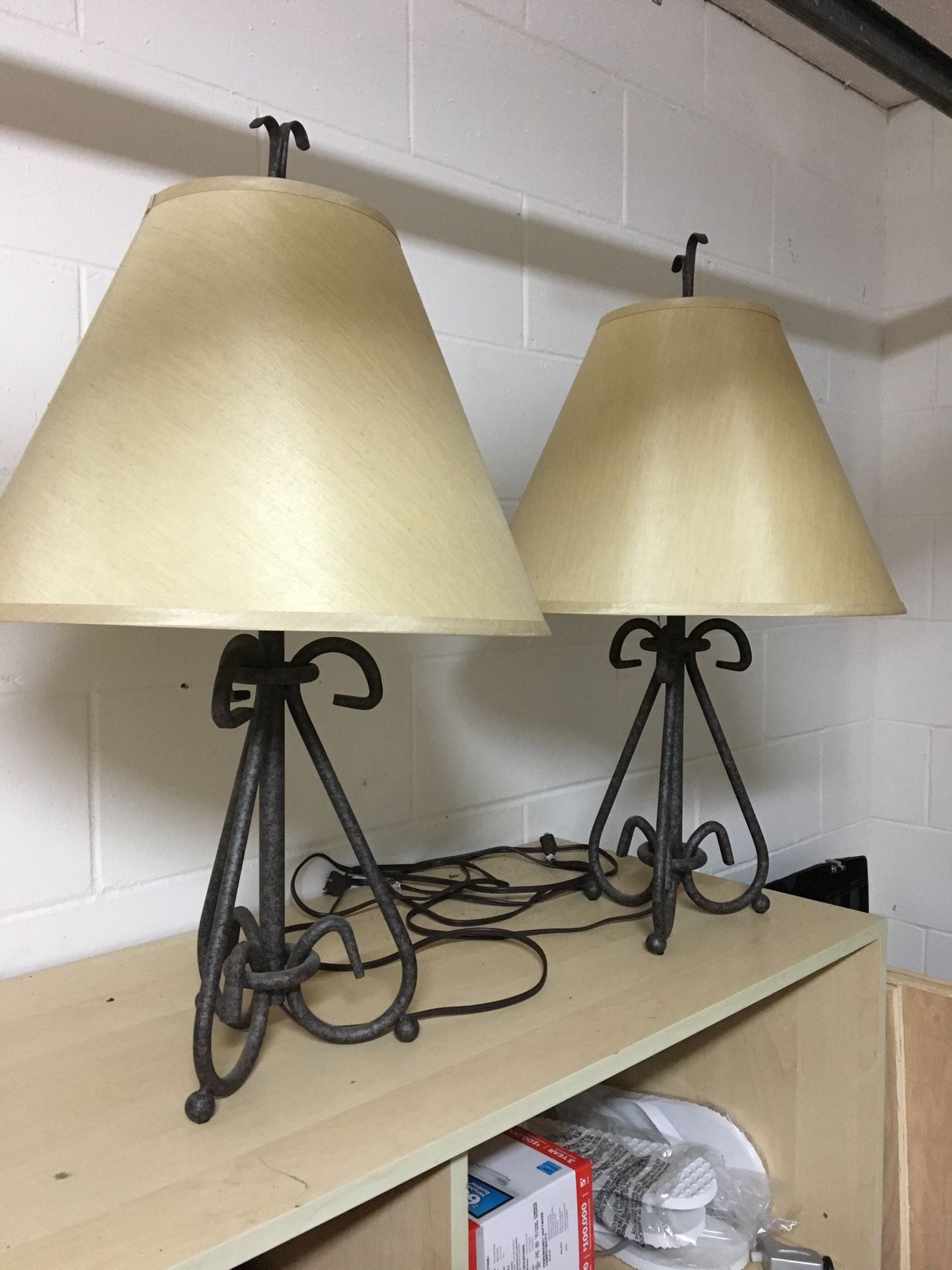 2 End Table Lamps 28” y’all and 16” wide at shade