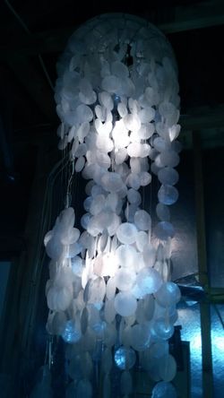 Vintage capiz shell hanging lamp sale
