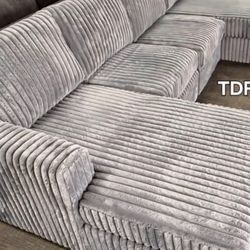 Brand new corduroy sectional sofa couch