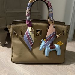 Genuine Leather Birkin 25 Dupe With Straps 