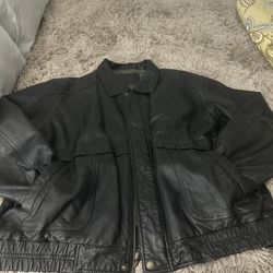 Expressions  Men Leather Brown Jacket Sz XL