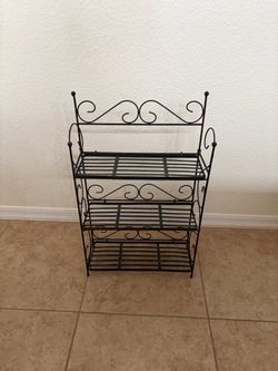 3-Tier Wrought Iron Scrollwork Wall Shelf